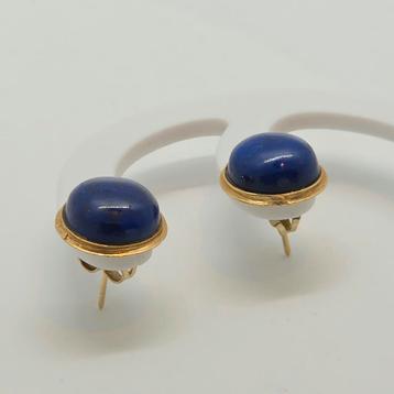 Gouden 14k 585 Lapis Lazuli Oorbellen beschikbaar voor biedingen