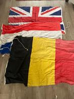 7 oude katoenen vlaggen nederland Engeland Belgie, Diversen, Vlaggen en Wimpels, Gebruikt, Ophalen of Verzenden