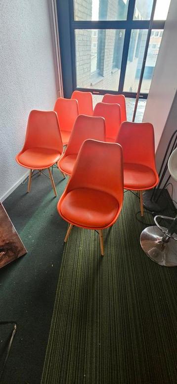 8 Oranje Vergaderstoelen Vitra Eames look alike - Gebruikt beschikbaar voor biedingen