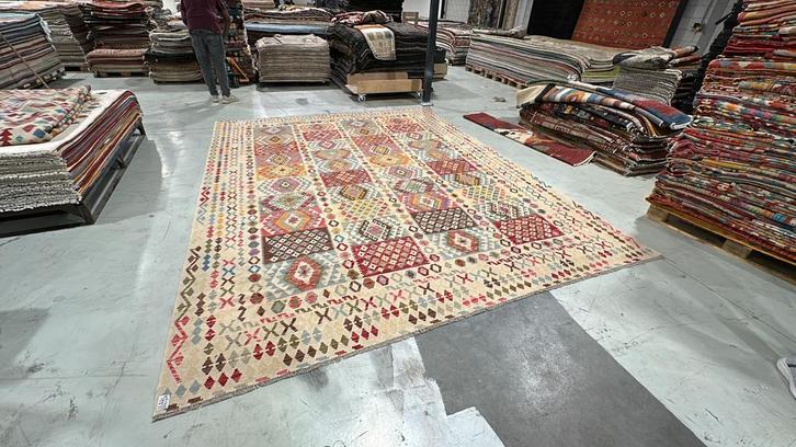 Kelim kleed wol handgeweven wol kilim tapijt kleden, Huis en Inrichting, Stoffering | Tapijten en Kleden, Zo goed als nieuw, 200 cm of meer
