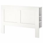 Als nieuw! BRIMNES Hoofdeinde met bergruimte, wit, 140 cm, Huis en Inrichting, Slaapkamer | Bedden, Ophalen, Wit, Tweepersoons
