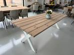 Tuintafel yellowpine geolied 200cm - 280cm incl. X-poten wit, Ophalen, Nieuw, Rechthoekig, Hout