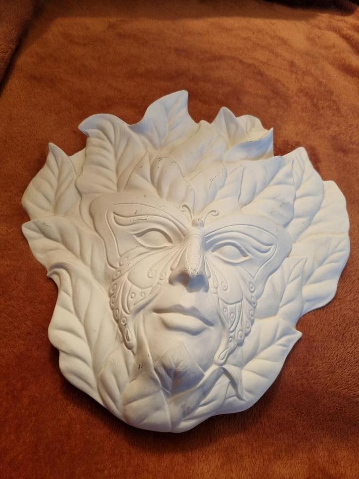 Keramiek vlinderblad gezicht, Antiek en Kunst, Antiek | Keramiek en Aardewerk, Ophalen of Verzenden