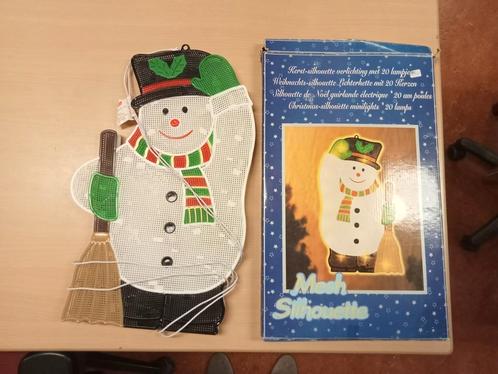 Kerst Mesh Silhouette Sneeuwpop met Verlichting, Diversen, Kerst, Gebruikt, Ophalen of Verzenden