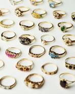 Vintage antieke ring gouden armband bedel oorbellen, Ophalen of Verzenden, Zo goed als nieuw, Goud