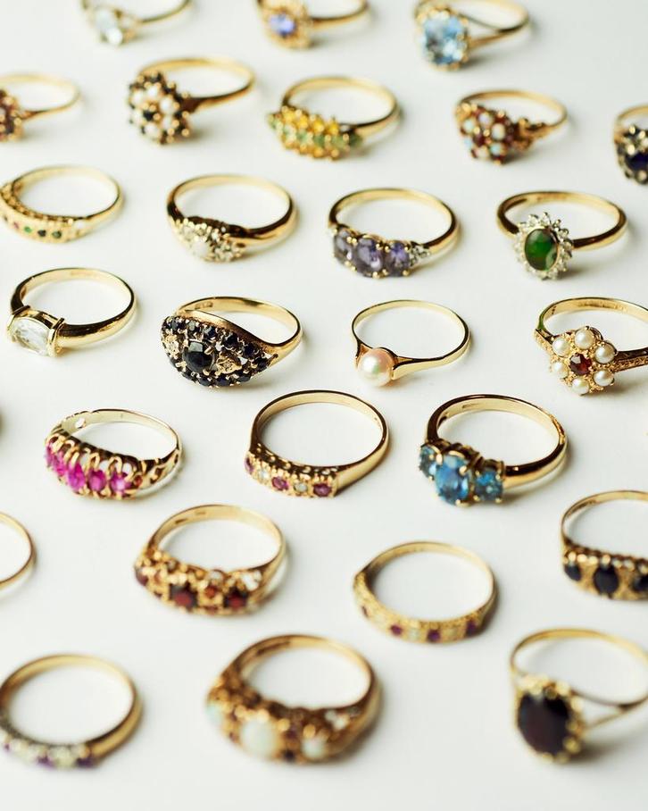 Vintage antieke ring gouden armband bedel oorbellen, Sieraden, Tassen en Uiterlijk, Piercings, Zo goed als nieuw, Goud, Ophalen of Verzenden