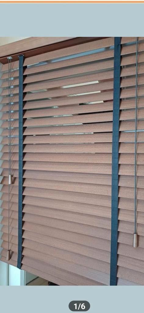 Houten jaloezieën, Huis en Inrichting, Stoffering | Gordijnen en Lamellen, Zo goed als nieuw, 100 tot 150 cm, 50 tot 100 cm, Bruin