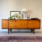 - Vintage dressoir, sideboard, teak, Deens -, Gebruikt, ., Ophalen of Verzenden, 200 cm of meer