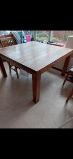 Prachtige teak eettafel 140x140 met 6 stoelen, Huis en Inrichting, Tafels | Eettafels, Zo goed als nieuw, Ophalen