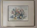 Aquarel Stilleven met Messing Lijst, Antiek en Kunst, Kunst | Schilderijen | Klassiek, Ophalen of Verzenden