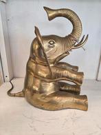 messing, koper olifant, zittende olifant, Antiek en Kunst, Ophalen
