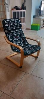 Kinder Schommelstoel met Kattenpatroon, Huis en Inrichting, Stoelen, Ophalen, Hout, Gebruikt, Zwart