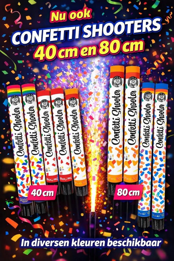 Confetti kanon - 40cm & 80cm - Feestartikelen, Ophalen, Nieuw, Feestartikel, Carnaval