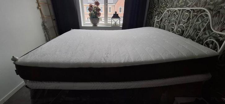 Emma BoxspringMatras + Diamond Topper, Huis en Inrichting, Slaapkamer | Bedden, Tweepersoons, 160 cm, Stof, Grijs, Ophalen