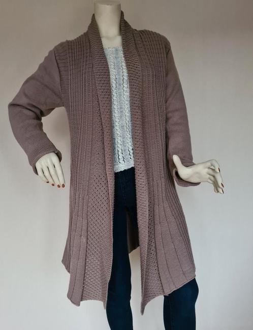 "LEA H." Lang vest, Taupe, klokmodel. Mt. M. Als nieuw!, Kleding | Dames, Truien en Vesten, Zo goed als nieuw, Maat 38/40 (M)