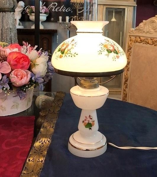 Brocante olielamp - tafellamp - elektrische olie lamp antiek, Antiek en Kunst, Antiek | Lampen, Ophalen of Verzenden