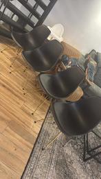 4 Zwarte Kuipstoelen met Gouden Onderstel, Antiek en Kunst, Ophalen of Verzenden