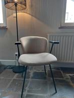 Beige, zwarte retro stoel, Gebruikt, Overige kleuren, Ophalen of Verzenden, Stof