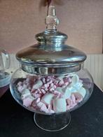 Glazen snoep pot met deksel ook leuk voor de kerstballen, Overige kleuren, Ophalen of Verzenden, Minder dan 50 cm, Glas