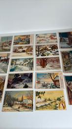 16 oude Nieuwjaarskaarten. Diverse afbeeldingen., Ophalen of Verzenden, 1940 tot 1960, Gelopen