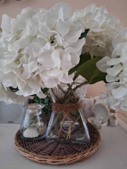 6 takken kunst Hortensia wit, Huis en Inrichting, Woonaccessoires | Kransen, Gebruikt, Ophalen of Verzenden
