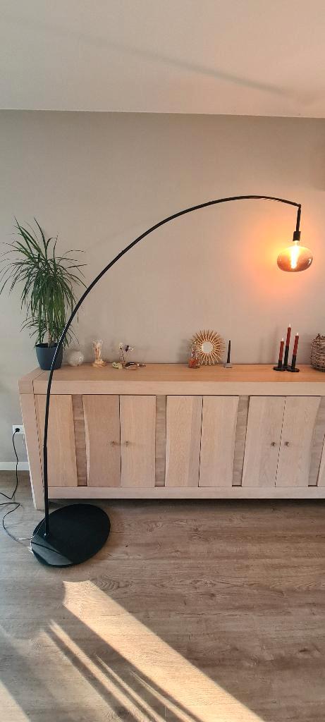 SKAFTET staande lampvoet, boog, zwart, IKEA, Huis en Inrichting, Lampen | Vloerlampen, Zo goed als nieuw, 200 cm of meer, Metaal