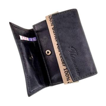 Compacte Portemonnee Unisex Donkerblauwe Buffelleer Portem. beschikbaar voor biedingen