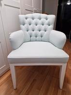 IJsblauwe Haasnoot stoel met capiton, Ophalen, Gebruikt, Blauw, Romantisch