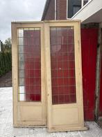Glas in lood schuifdeuren 267,5 x 89 cm, Ophalen, Gebruikt, 80 tot 100 cm, 215 cm of meer