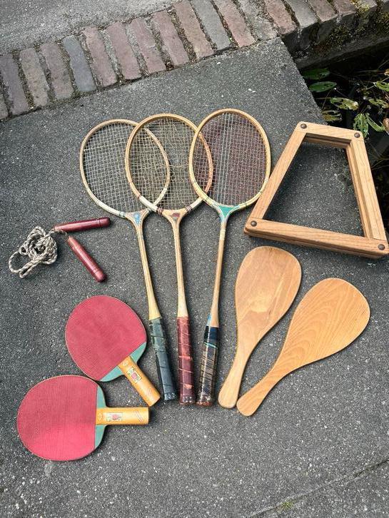 Vintage Badminton & Tafeltennis Set vinted sportartikelen, Sport en Fitness, Badminton, Gebruikt, Racket(s), Ophalen of Verzenden