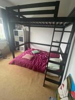 hoog bed, Huis en Inrichting, Slaapkamer | Bedden, Ophalen, Zwart, Tweepersoons, Zo goed als nieuw