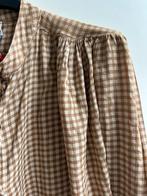 GARCONNE ruimvallende blouse camel/offwhite ruitje mt TU, Kleding | Dames, -, Verzenden, Parijs, Nieuw