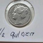 HALVE GULDEN WILHELMINA 1909 ZILVER KN 41, ½ gulden, Verzenden, Zilver, Koningin Wilhelmina