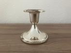 Verzilverde kandelaar met parelrandje, Ophalen of Verzenden, Zilver