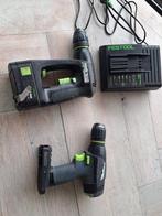 Festool T18+3 & C15 Schroefboormachines met Accu en Lader, Gebruikt, Variabele snelheid, Ophalen of Verzenden, Boor- en Schroefmachine