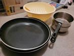 Pannenset: Kookpannen, Koekenpan, Wokpan & Vergiet, Huis en Inrichting, Keuken | Keukenbenodigdheden, Ophalen, Gebruikt