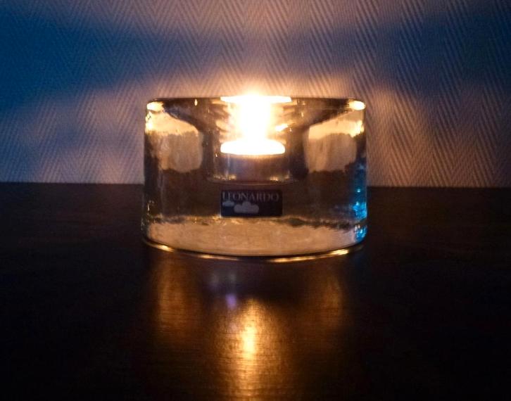 LEONARDO waxinelchthouder /sfeerlicht  '80, Antiek en Kunst, Antiek | Glas en Kristal, Ophalen of Verzenden
