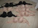 9 zwart zalm kleurig Hunkemoller BH's 90 D/E €10.- per stuk., Ophalen of Verzenden, BH