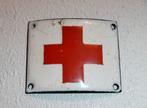Emaille plaatje embleem Rode Kruis schouderembleem WOII, Verzenden, Overige soorten, Nederland, Embleem of Badge