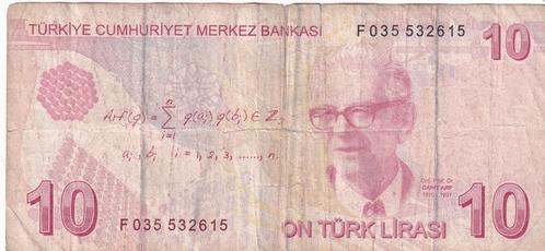 Turkije 10 lira 2009-2022, Postzegels en Munten, Bankbiljetten | Europa | Niet-Eurobiljetten, Los biljet, Overige landen, Verzenden