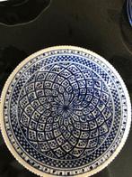 Handbeschilderde Tunesische schaal – blauw/wit – ca. 33,5 cm, Antiek en Kunst, Ophalen