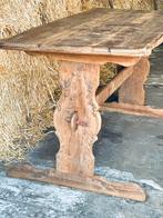 *Antieke Kloostertafel - Robuust Eiken met Houtsnijwerk, Ophalen