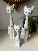 Vintage delfs wit porseleinen katten set, Verzamelen, Ophalen, Zo goed als nieuw, Dier