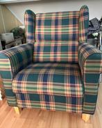 Fauteuil,  stof, ruit, Huis en Inrichting, Fauteuils, Ophalen, 75 tot 100 cm, Zo goed als nieuw, Stof