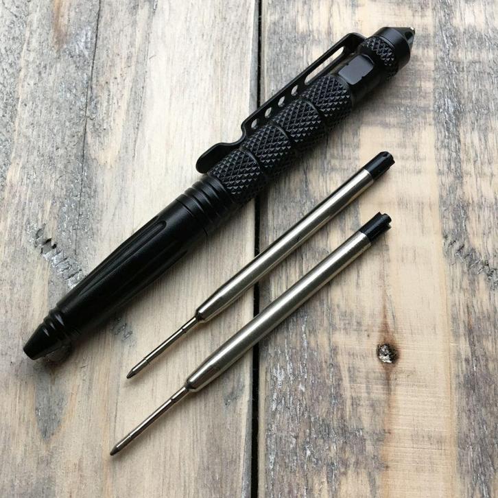 Kubotan pen met glasbreker in mat zwart, Verzamelen, Militaria | Algemeen, Overige soorten, Overige typen, Nederland, Verzenden