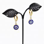 Oorringen + Ronde Turks Oog Hanger Verguld RVS Oorbellen, Sieraden, Tassen en Uiterlijk, Met kristal, Overige materialen, Hangers