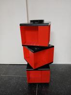 Vintage Scholl Cassette Carrousel - (Rood) Stapelbaar, Met plank(en), Gebruikt, Vintage, Ophalen of Verzenden