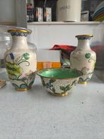 Cloisonné Vazen en Schaal Set, Antiek en Kunst, Antiek | Vazen, Ophalen of Verzenden