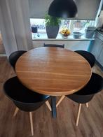 Mooie ronde eettafel - 120 cm diameter, Ophalen, Rond, Zo goed als nieuw, Metaal