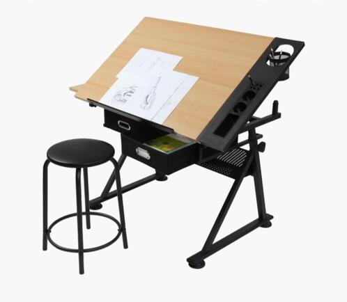 Tekentafel met twee laden en tweede onderschuifblad a1.20x60, Doe-het-zelf en Verbouw, Tekentafels, Zo goed als nieuw, Minder dan 130 cm